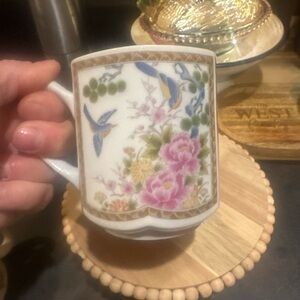 Vintage Homco Floral Bird Ceramic Mug